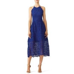 Slate & Willow Cobalt Lace Midi Dress